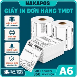 Giấy in đơn hàng TMĐT TỆP XẤP CUỘN 100x150 in decal nhiệt bill hóa đơn A6 A7 75x100 tự dán dính tem mã vạch giấy nhiệt