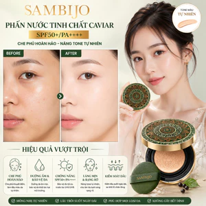 Phấn Nước Trang Điểm SAMBIJO Tinh Chất Caviar tone tự nhiên SPF50+/PA++++ 15g