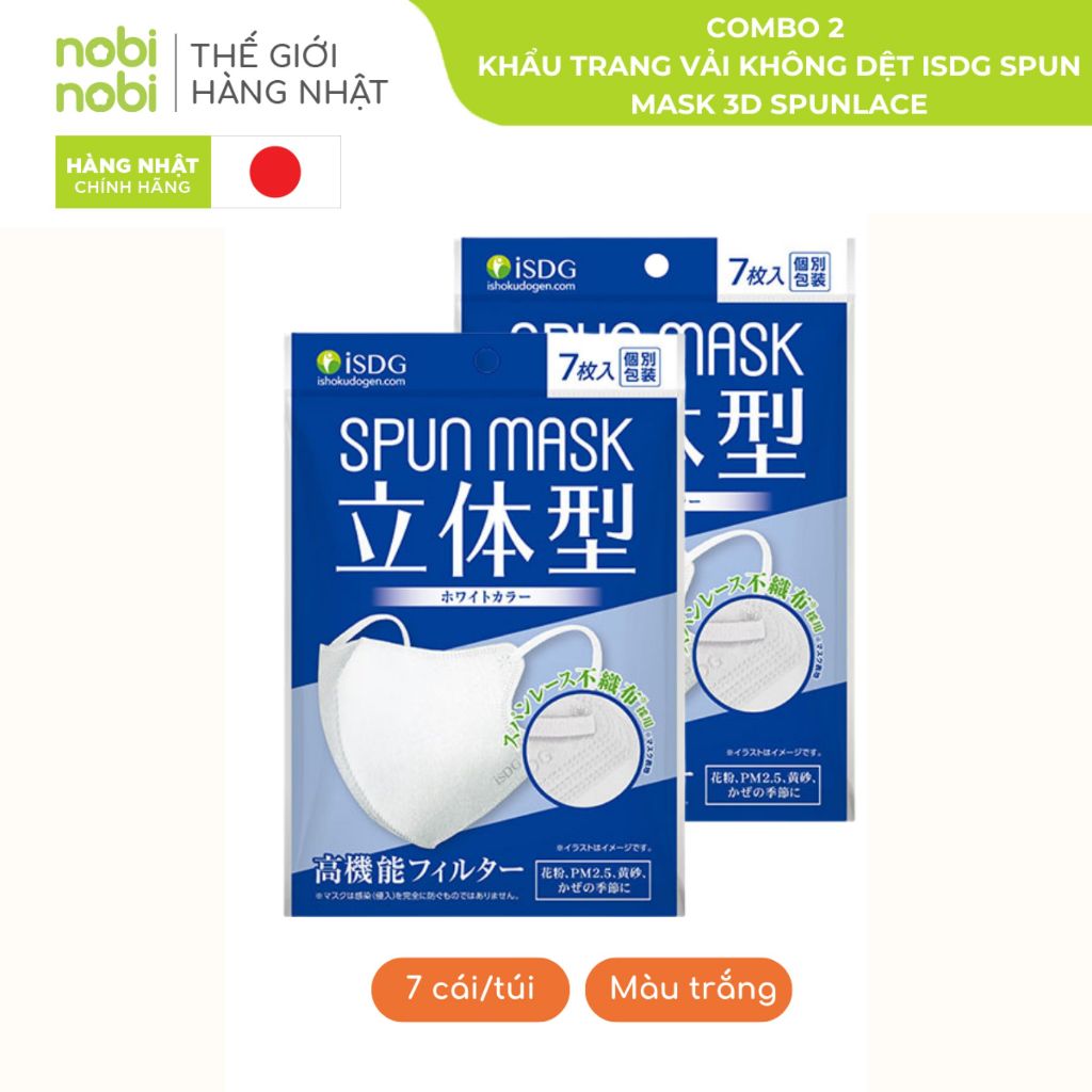 [COMBO 2 túi] khẩu trang iSDG kháng khuẩn ngăn bụi mịn màu sắc đa dạng quai đeo mềm mại (túi 7/cái)