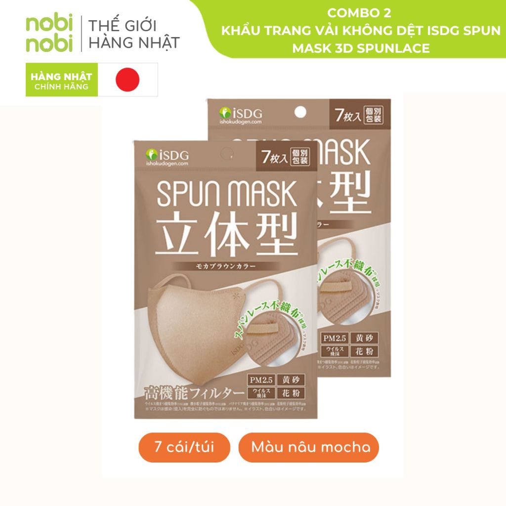 [COMBO 2 túi] khẩu trang iSDG kháng khuẩn ngăn bụi mịn màu sắc đa dạng quai đeo mềm mại (túi 7/cái)