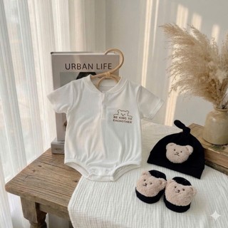 Set body kèm nón và tất cho bé trai, bé gái 4-10kg. Bodysuit gấu tăm lạnh cho bé sơ sinh. Dino Kids