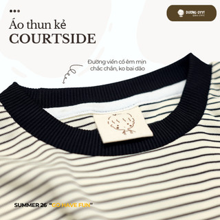 SS26 Áo thun kẻ trẻ em cotton dẻo MEET U size 14-38KG dáng suông style Hàn Quốc | Dương Oyy D010426238