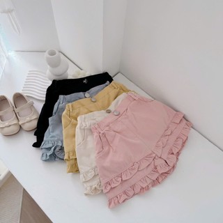 Quần trẻ em, Quần kaki bé gái nhiều màu phối bèo gấu quần 9-26kg Q222 Tiểu Yến KID