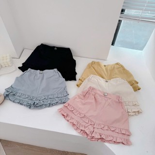 Quần trẻ em, Quần kaki bé gái nhiều màu phối bèo gấu quần 9-26kg Q222 Tiểu Yến KID