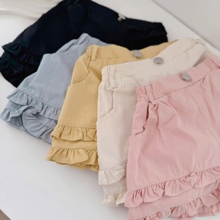 Quần trẻ em, Quần kaki bé gái nhiều màu phối bèo gấu quần 9-26kg Q222 Tiểu Yến KID