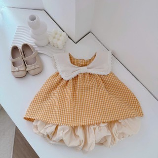 Quần áo trẻ em, Set thô vàng cổ nơ bé gái 9-26kg S2142 Tiểu Yến KID