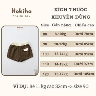 Quần Đùi Kaki Phối Cạp Cho Bé Trai Bé Gái Hokiha Vải Mềm Mại, Co Giãn Thoải Mái Size Từ 8-17kg Q64