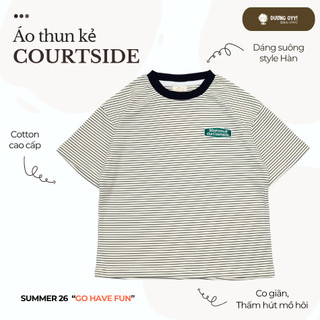 SS26 Áo thun kẻ trẻ em cotton dẻo MEET U size 14-38KG dáng suông style Hàn Quốc | Dương Oyy D010426238