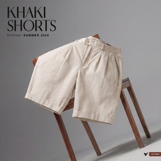Quần short RELAXED Khaki TORANO chiết eo gấu LV chất liệu cao cấp, bền màu FSBK015