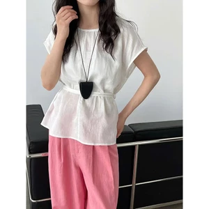𝗧𝗵𝘂𝘆 - Áo Linen Tưng kèm dây
