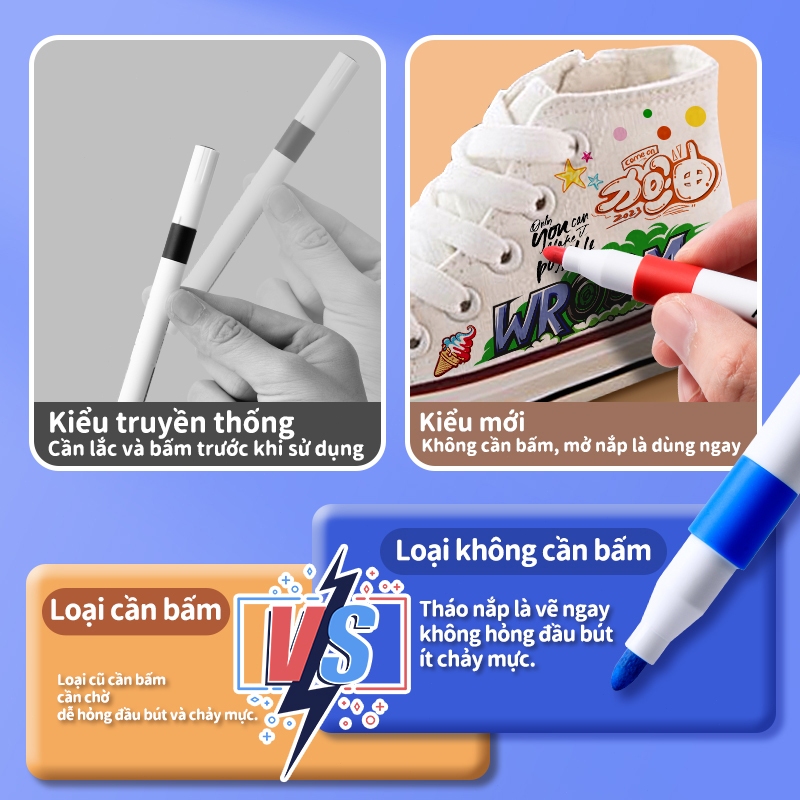 Bộ bút lông Acrylic cao cấp 80 màu đầu mềm màu sắc rực rỡ không lem mực dễ rửa nước vẽ sáng tạo mọi bề mặt