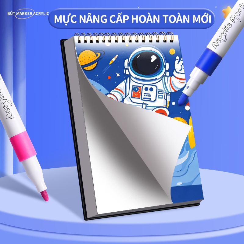 Bộ bút lông Acrylic cao cấp 80 màu đầu mềm màu sắc rực rỡ không lem mực dễ rửa nước vẽ sáng tạo mọi bề mặt