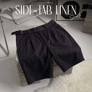 Quần short đũi SIDE-TAB LINEN SHORTS TORANO basic, có quai nhê thanh lịch và hiện đại FSBI004