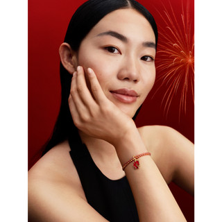 Charm treo Pandora Mạ Vàng 14K Bính Ngọ 2026 Mã Đáo Thành Công - Red Fire Horse Murano Glass Dangle Charm