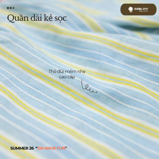 SS26 Quần dài kẻ trẻ em GRANDPA thô mát size 14-38KG cạp chun dáng suông style Hàn Quốc | Dương Oyy D010426246