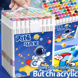Bút lông Acrylic đầu mềm cao cấp bộ vẽ chuyên nghiệp màu tươi sáng vẽ được trên mọi loại vật liệu siêu bền