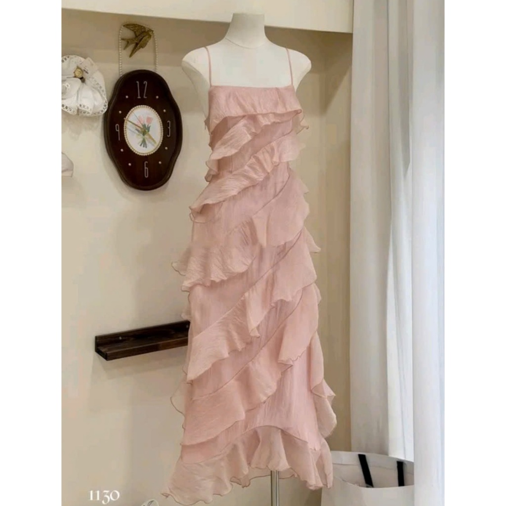 Đầm Maxi 2 Dây Dáng Dài Xếp Tầng Bèo Xéo Xẻ Tà Đi Biển Du Lịch Siêu Xinh Nữ - CHAMIE STUDIO