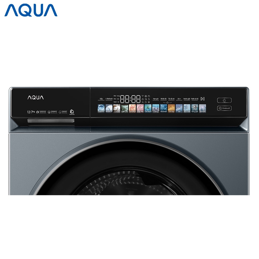 Máy giặt sấy lồng ngang AQUA Inverter giặt 12kg - sấy 7kg AWD12-BD4377U1L(GN) - Bảo hành 2 năm - Freeship toàn quốc