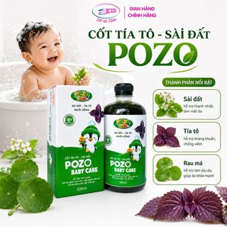 Nước tắm sài đất tía tô rau má giảm rôm sảy, hăm tã, dịu da mùa hè an toàn cho bé - chai 500ml
