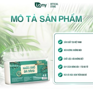 Combo 05 gói khăn khô đa năng Lamy 90 tờ không mùi an toàn cho da