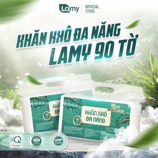 Combo 05 gói khăn khô đa năng Lamy 90 tờ không mùi an toàn cho da