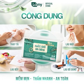 Combo 05 gói khăn khô đa năng Lamy 90 tờ không mùi an toàn cho da