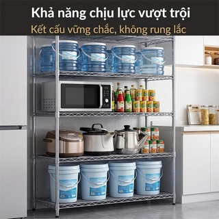 Kệ để đồ Tấm thép cacbon dày Kệ Sắt 5 Tầng Kệ Nhà Bếp Đa năng
