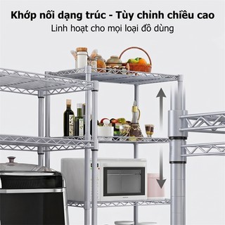 Kệ để đồ Tấm thép cacbon dày Kệ Sắt 5 Tầng Kệ Nhà Bếp Đa năng
