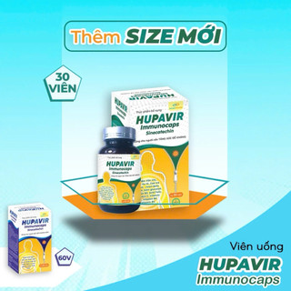 (Thêm size mới) Viên uống Hupavir Immunocaps tăng đề kháng hộp 30 viên- Hỗ trợ tăng đào thải hpv, sùi mào gà(che tên sp)