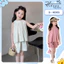 Bộ đồ bé gái mùa hè HIBENAKIDS, set đồ bé gái cộc tay dáng ba lỗ chất đũi nhăn mềm, mịn, mát màu kem, hồng siêu xinh BT7