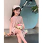 Bộ đồ bé gái mùa hè HIBENAKIDS, set đồ bé gái cộc tay dáng ba lỗ chất đũi nhăn mềm, mịn, mát màu kem, hồng siêu xinh BT7