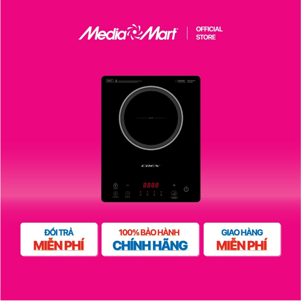 [SieuthiMediaMart] Bếp điện từ Coex CI-3485S (2000W, kèm nồi lẩu) BH chính hãng-Ship0đ