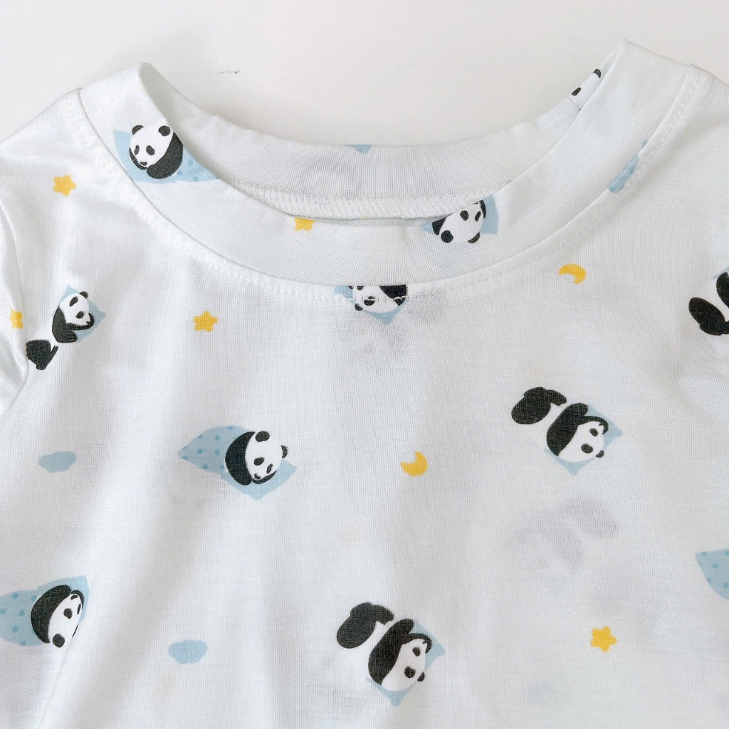 Bộ dài tay bé trai Lá Homewear TCL5, đồ ngủ bé trai vài tencel lycra mềm mỏng mát