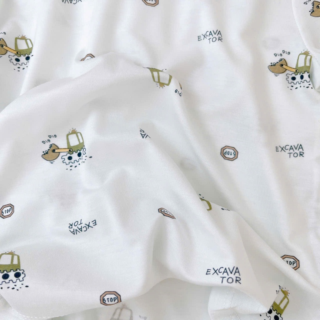 Bộ dài tay bé trai Lá Homewear TCL5, đồ ngủ bé trai vài tencel lycra mềm mỏng mát