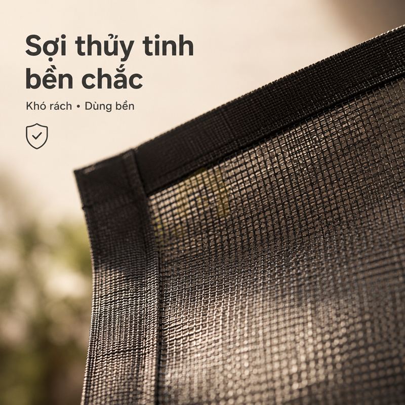 Cửa Lưới Từ Tính Tự Động 210x100cm, Chống Muỗi Côn Trùng, Dán Khung Không Khoan, Vải Lưới Dày Bền, Thiết Kế Viền Ren Đẹp