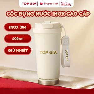 Bình giữ nhiệt Inox 304 cao cấp Top gia dung tích 500ml, giữ nóng lạnh, có dây deo tiện lợi
