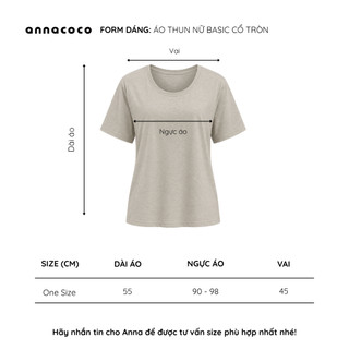[HOẢ TỐC] Áo Thun Nữ Basic Cổ Tròn Form Chuẩn Co Giãn Mềm Mịn | Round T-shirt