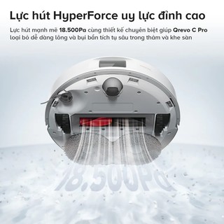 [ROBOROCK] Roborock Qrevo C Pro robot hút bụi lau nhà - Giặt 75 độ, Sấy 45 độ - 18.500Pa - Bh 2 năm