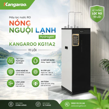[Có VAT] Máy lọc nước RO nóng nguội lạnh Hydrogen Kangaroo KG11A2 11 lõi - Giàu Hydrogen chống oxy hóa, tạo nước kiềm