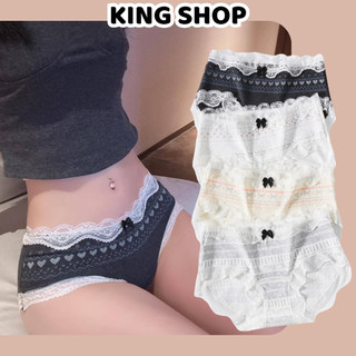 Quần Lót Cotton Nhiều Hoạ Tiết Nhí Viền Ren Mềm Tiểu Thư Xinh, Quần Chip Co Dãn Mềm Mại King Shop L-6011
