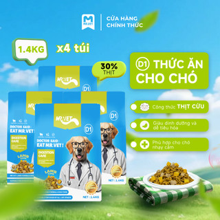 Thức Ăn Cho Chó MRVET D1 Combo 4 Gói 1.4KG Với Thịt Cừu Non Chăm Sóc Tiêu Hóa Cho Chó Mọi Lứa Tuổi