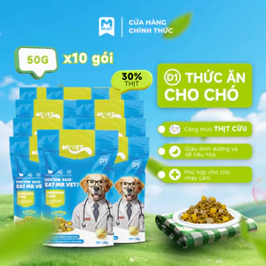 Hạt Cho Chó MRVET D1 Combo 4, 5 & 10 Gói 50G Công Thức Thịt Cừu Non, Chăm Sóc Hệ Tiêu Hóa Cho Chó Mọi Lứa Tuổi