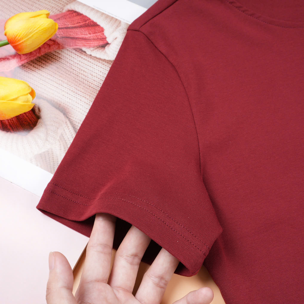 Áo Thun Nữ Croptop Form Lửng Thêu Ngựa – Cotton Co Giãn Mềm Mát, Basic Hàn Quốc Tôn Dáng | OHANLY