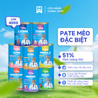 [MỚI] Thức Ăn Cho Mèo MRVET Dạng Pate Lon 400G Tiêu Hóa, Sáng Mắt, Mượt Lông, Tăng Sức Đề Kháng