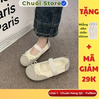 Giày bệt nữ da PU tổng hợp dệt vải đế cao su êm chân mềm mại tinh tế nữ tính