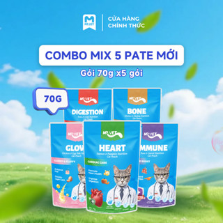 [MỚI] COMBO MIX 5 Pate Dinh Dưỡng MRVET Gói 70G Hỗ Trợ Tim Mạch, Tiêu Hóa, Xương Khớp, Hệ Miễn Dịch, Da Lông