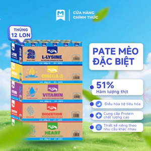 Thức Ăn Cho Mèo MRVET Dạng Pate Combo 6, 12, 24 Lon 400G Tiêu Hóa, Sáng Mắt, Mượt Lông