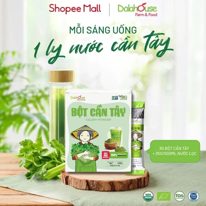 Bột cần tây nguyên chất sấy lạnh Dalahouse 60/120gr