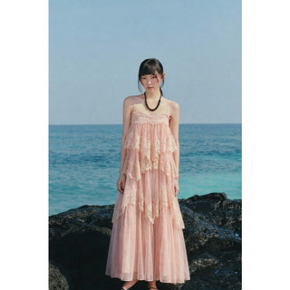 Váy maxi OLV 2 dây Lace Chiffon Tiered Layered Maxi Dress nhiều màu đi biển mùa hè