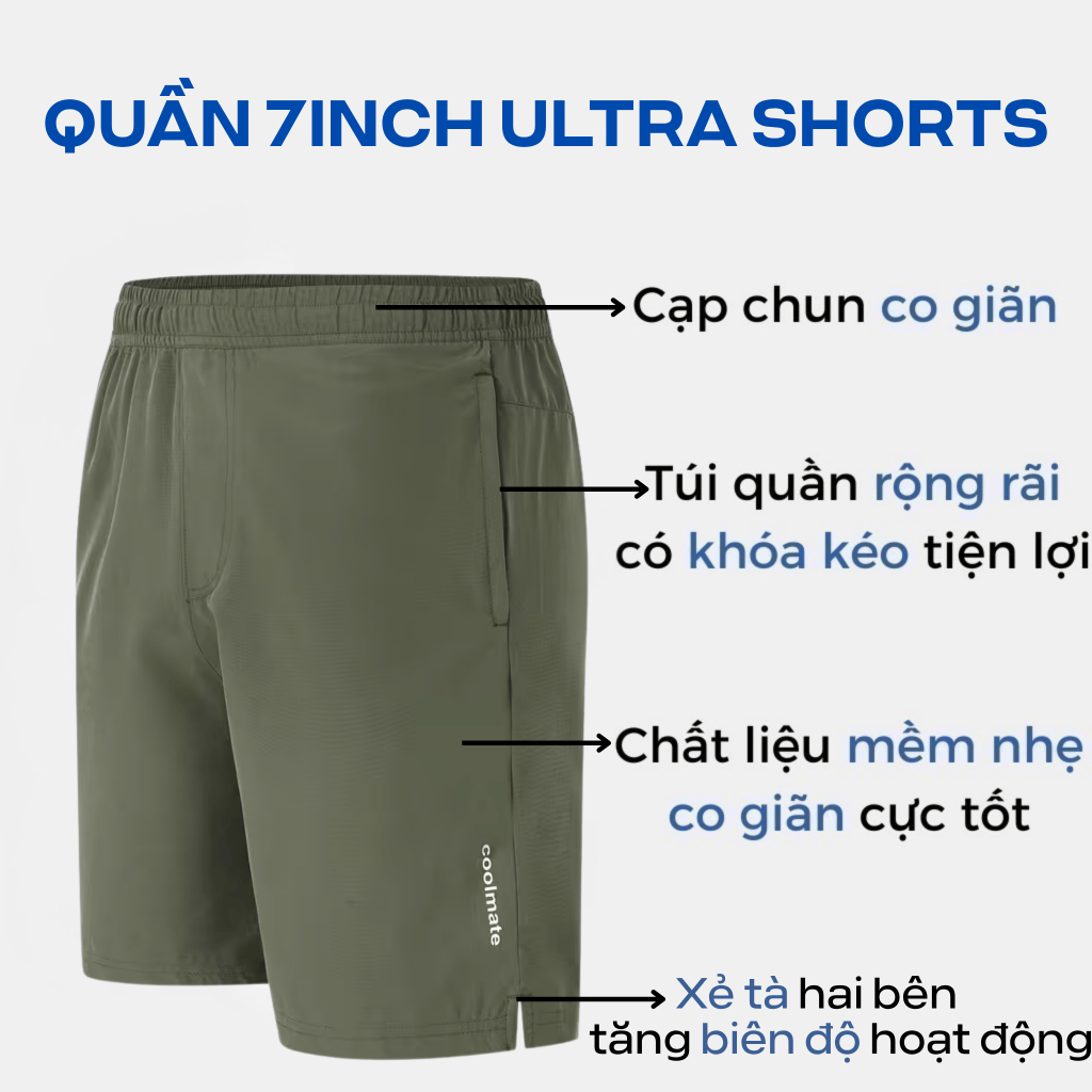 [GIÁ TỐT TRÊN LIVE][TẶNG QUÀ ĐƠN 329K]Combo 3 Quần Short nam thể thao Ultra Pro mềm, nhẹ, thoải mái vận động Coolmate